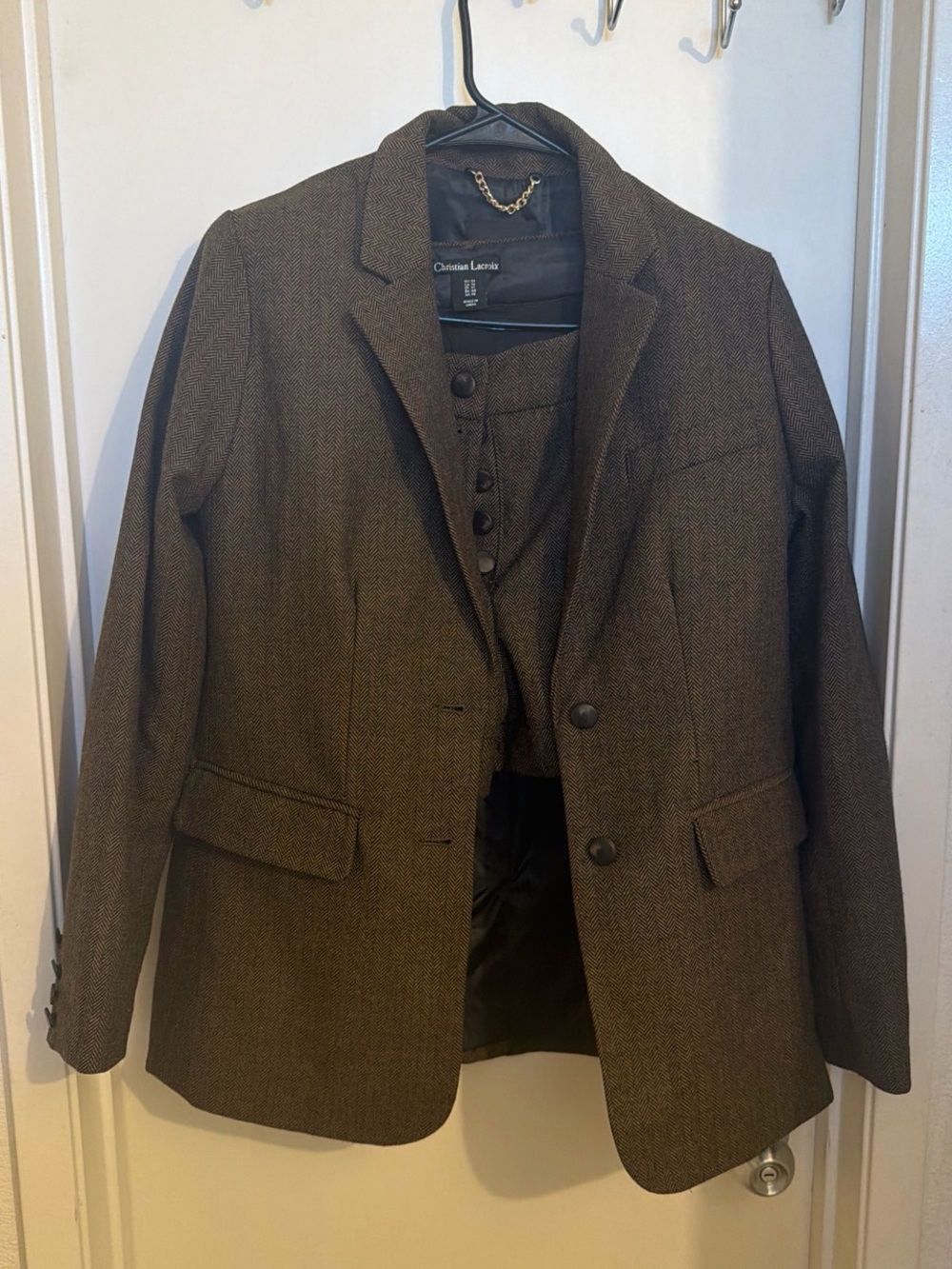 Christian Lacroix Brown Herringbone Sport Coat